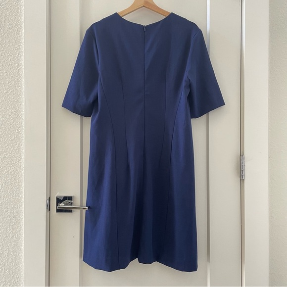 M.M LAFLEUR The Emily Dress - WonderTex Navy Blue Stretchy Formal Dress Size 14 - Picture 6 of 11